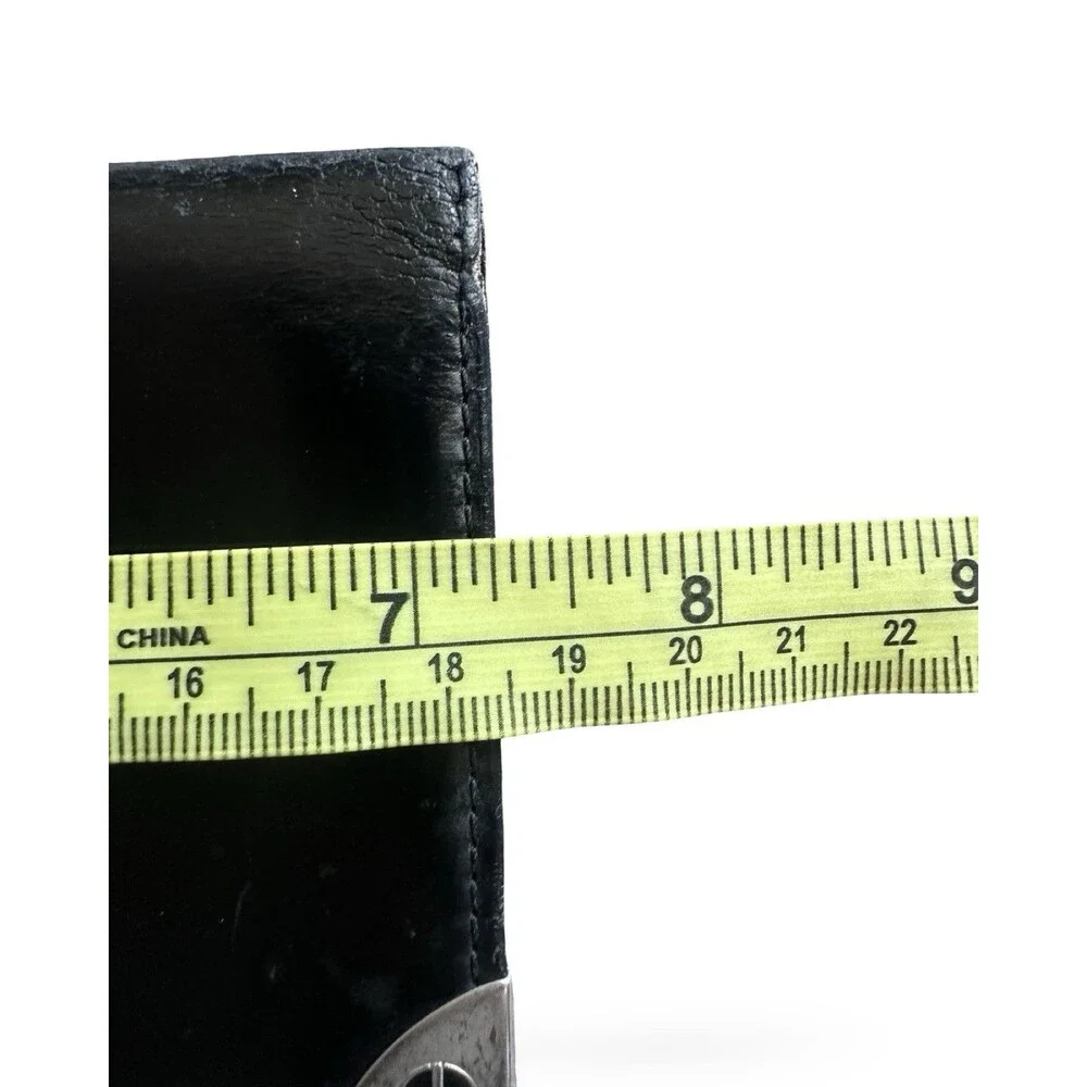 Dunhill Black Leather Long bifold Wallet Silver Harware UNISEX